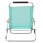 Beach chair - Portable folding chair - Backrest 4 -fold adjustable - Light blue