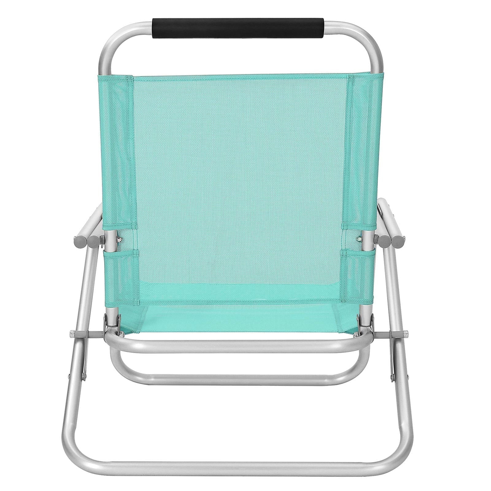 Beach chair - Portable folding chair - Backrest 4 -fold adjustable - Light blue