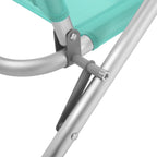Beach chair - Portable folding chair - Backrest 4 -fold adjustable - Light blue