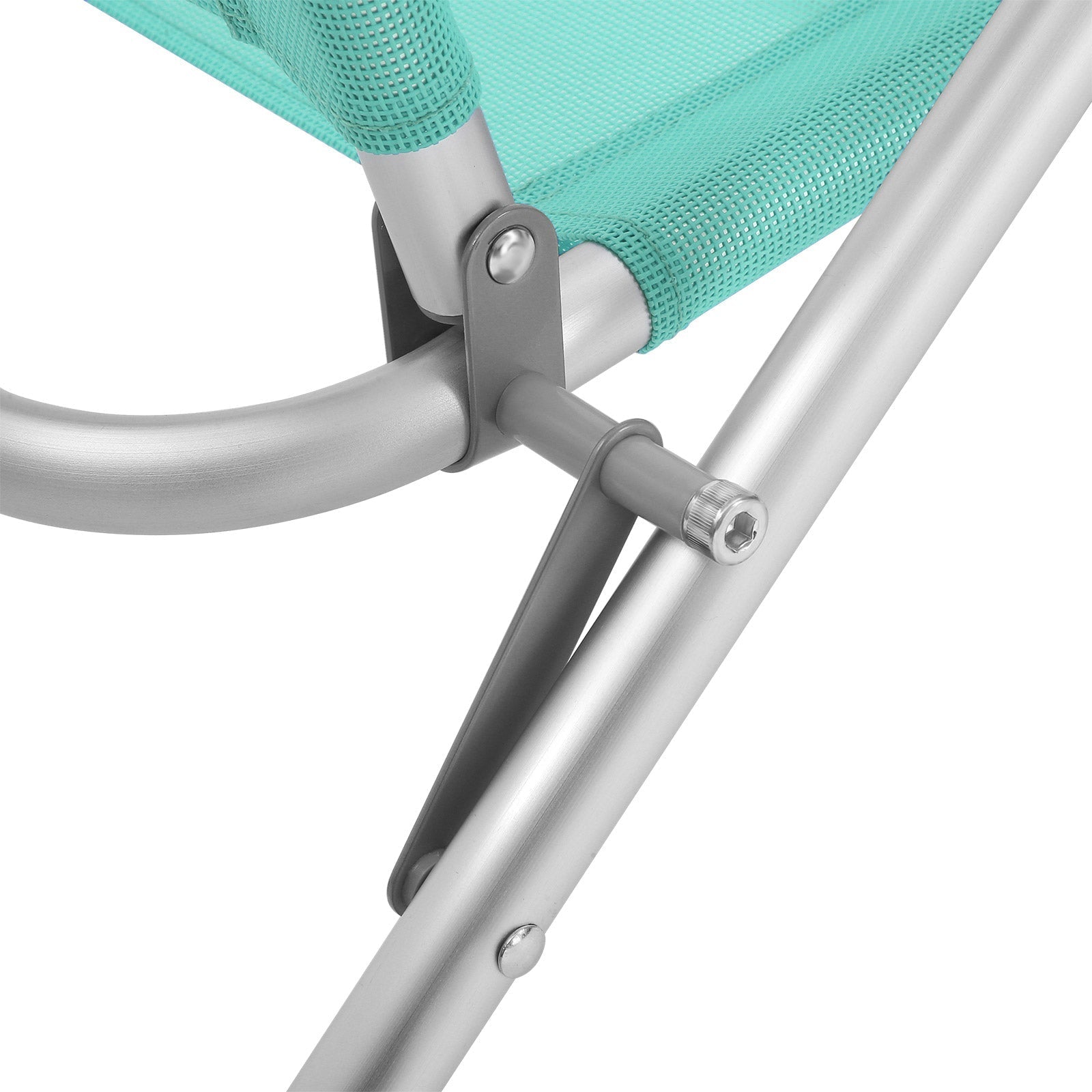 Beach chair - Portable folding chair - Backrest 4 -fold adjustable - Light blue