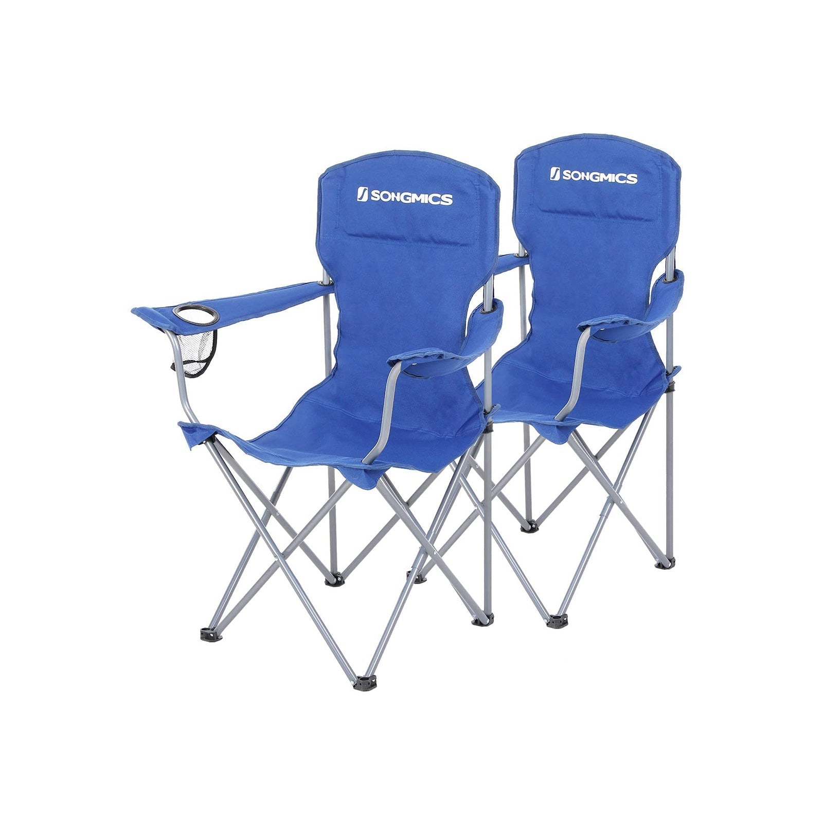 Camping chair - Set of 2 with cup holder - Dark green