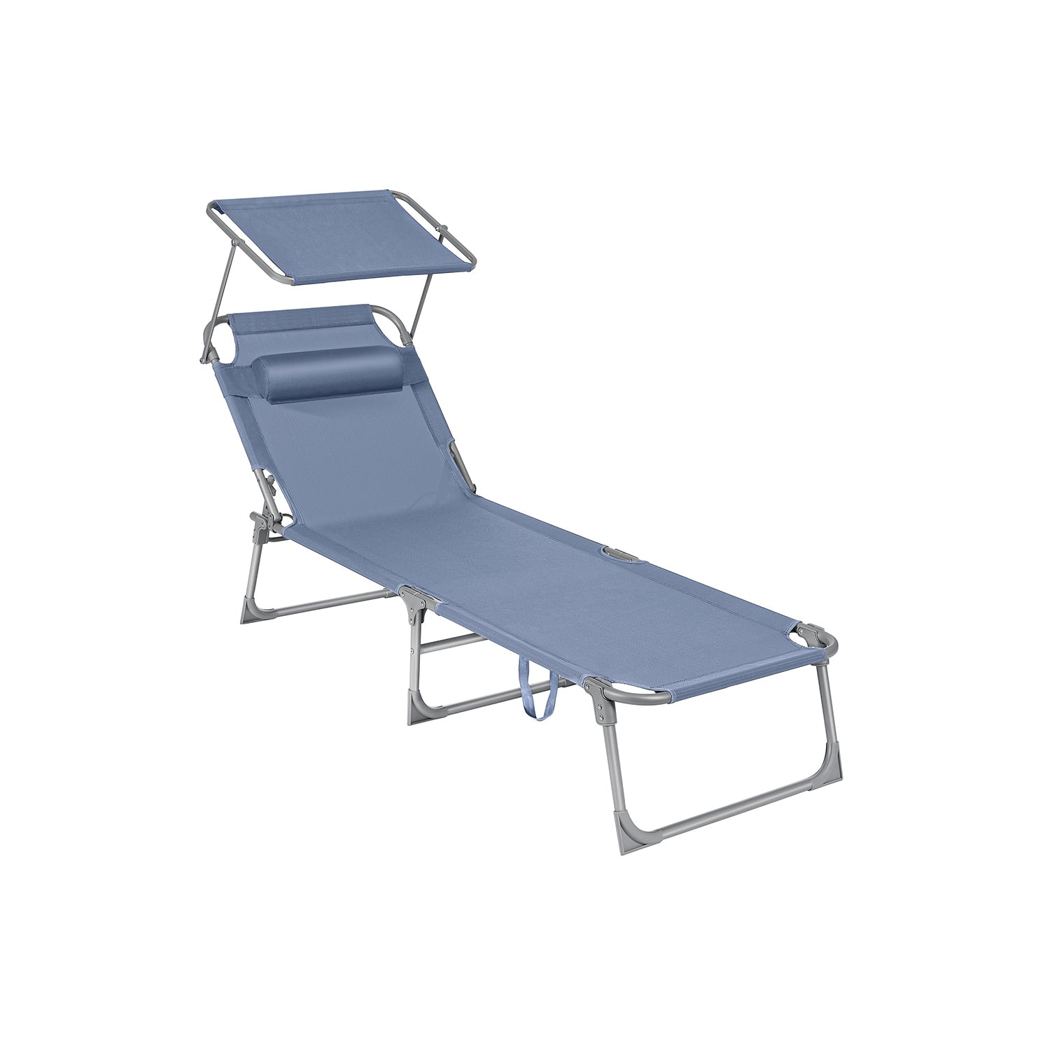 Lounger - folding - with sun protection and headrest