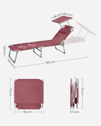 Lounger - folding - with sun protection and headrest