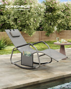 Outdoor lounger with tilt protection - pigeon gray