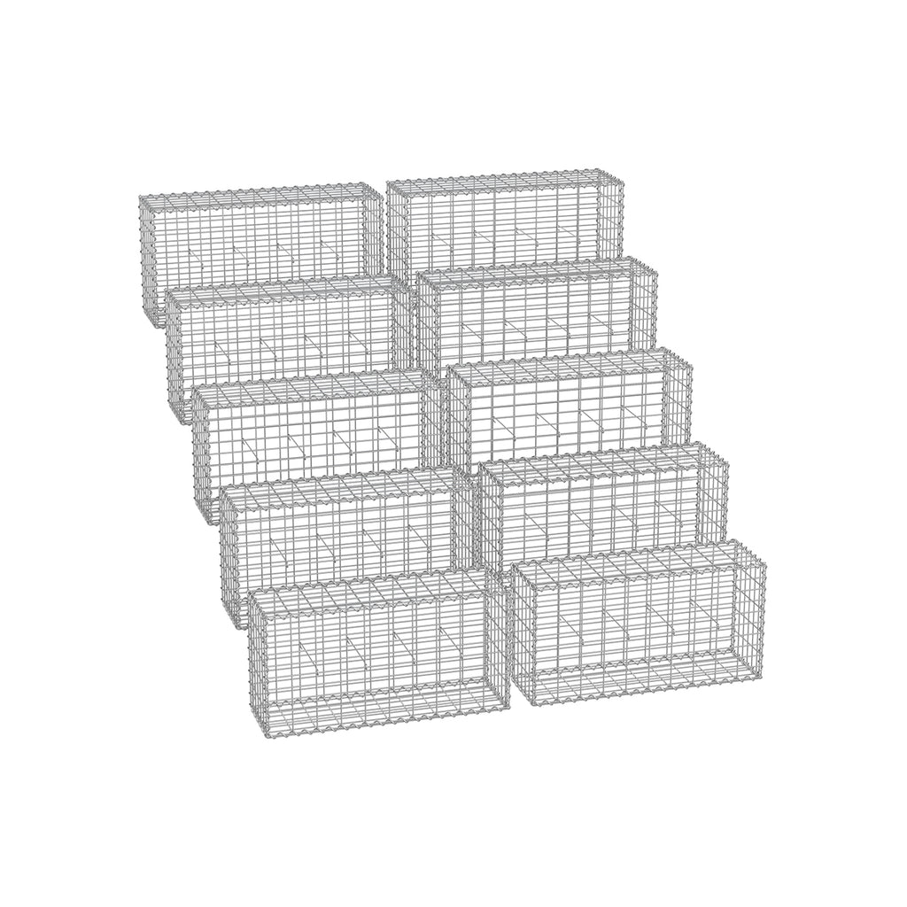Set of 10 Schans baskets - 100 × 50 × 30 cm - silver