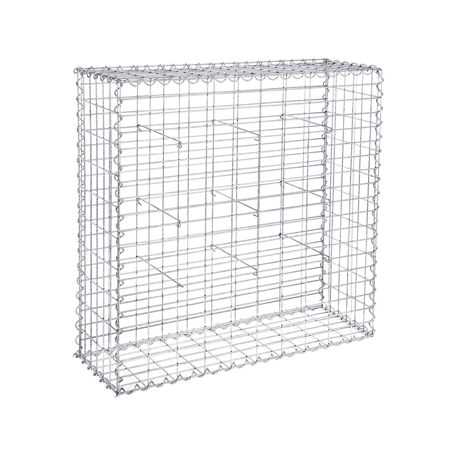 Schanskorf - Gabion made of metal mesh - 100 x 95 x 30 cm - silver