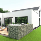 Schanskorf - Gabion made of metal mesh - 100 x 95 x 30 cm - silver