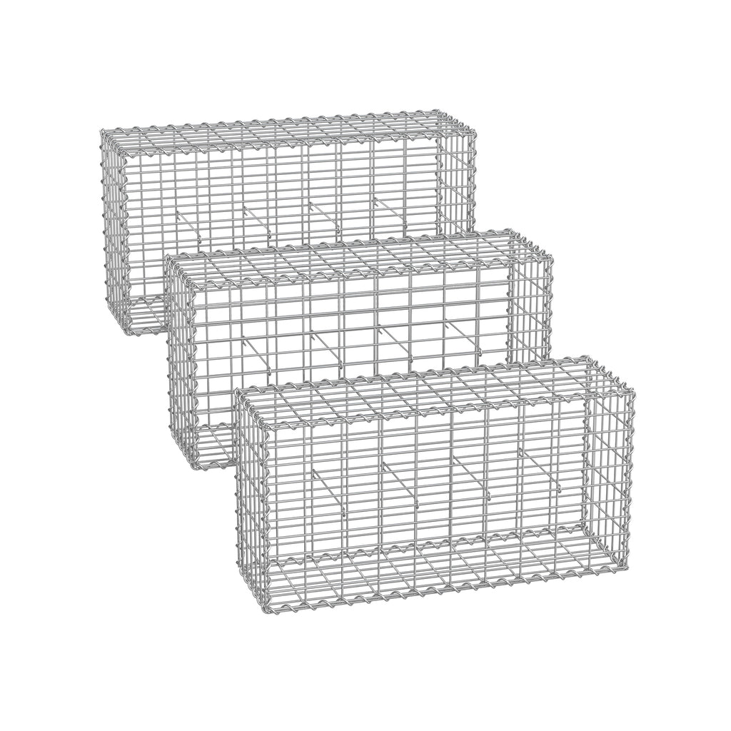 Set of 3 Schans baskets - Maas width 5 × 10 cm - Silver