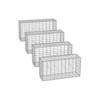 Set of 4 wire baskets - Maas width 5 × 10 cm - silver
