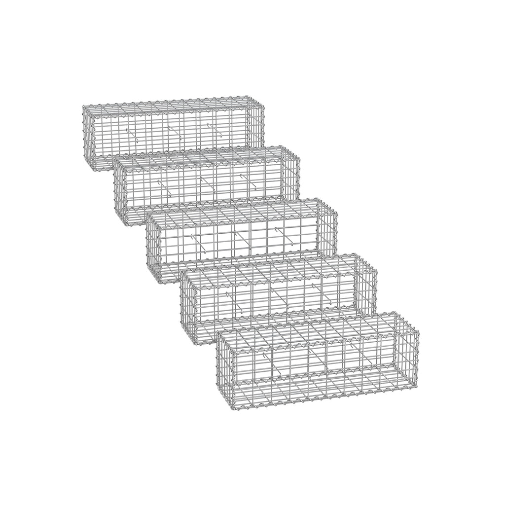 Schans baskets - Set of 5 - 5 x 10 cm Maaswoodte - Silver