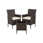 Garden furniture set - Lounge set - 2 chairs and table - patio furniture - brown