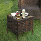 Garden furniture set - Lounge set - 2 chairs and table - patio furniture - brown