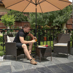 Garden furniture set - Lounge set - 2 chairs and table - patio furniture - brown
