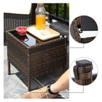 Garden furniture set - Lounge set - 2 chairs and table - patio furniture - brown
