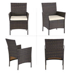 Garden furniture set - Lounge set - 2 chairs and table - patio furniture - brown