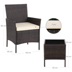 Garden furniture set - Lounge set - 2 chairs and table - patio furniture - brown