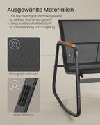 Garden set-2 rocking chairs + table-black-3-piece