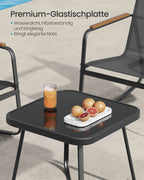 Garden set-2 rocking chairs + table-black-3-piece