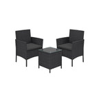 Garden furniture set - PE Polyrotan - Black and Gray