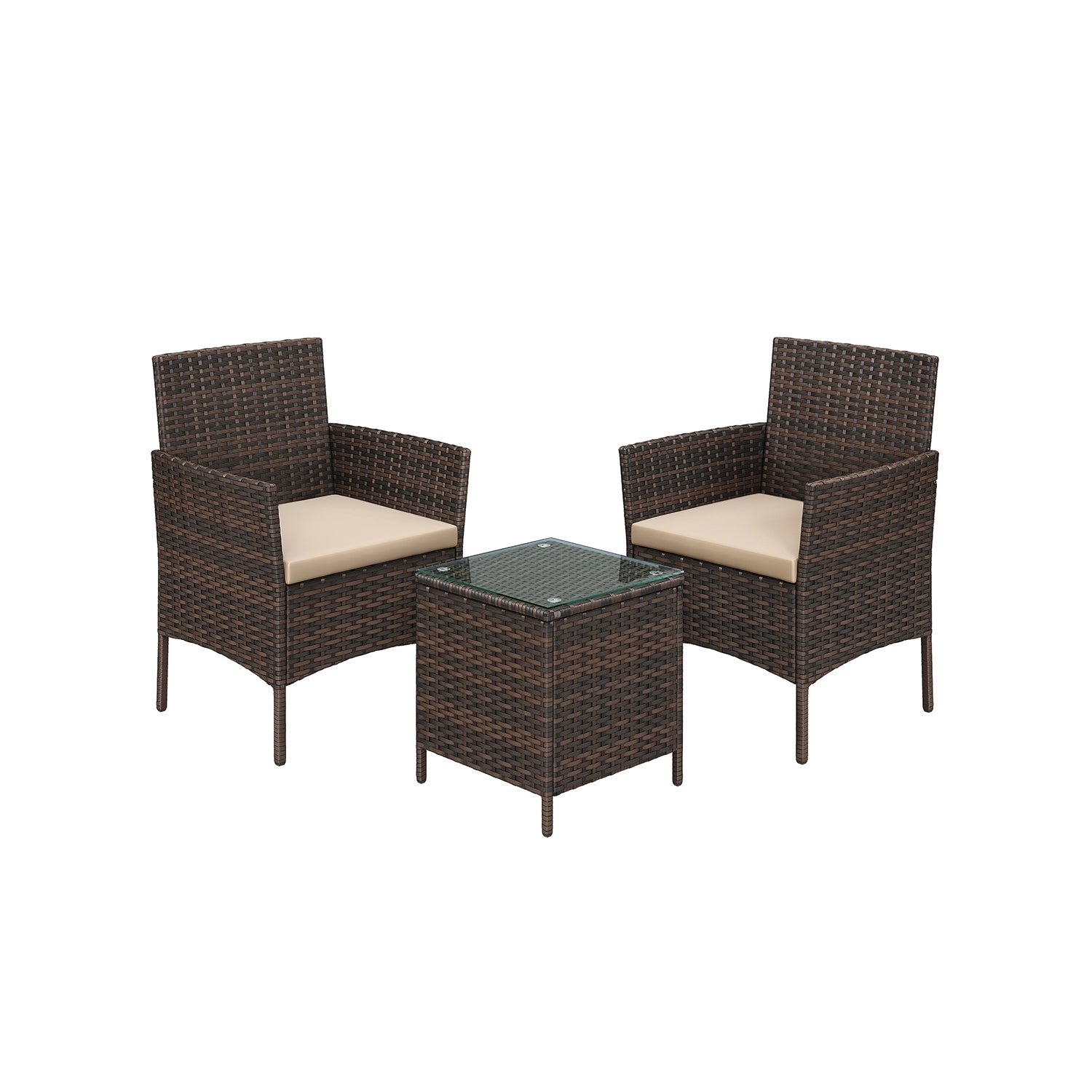 Garden furniture set - PE Polyrotan - Black and Gray