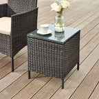 Garden furniture set - Lounge set - 2 chairs and table - patio furniture - brown