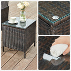 Garden furniture set - Lounge set - 2 chairs and table - patio furniture - brown