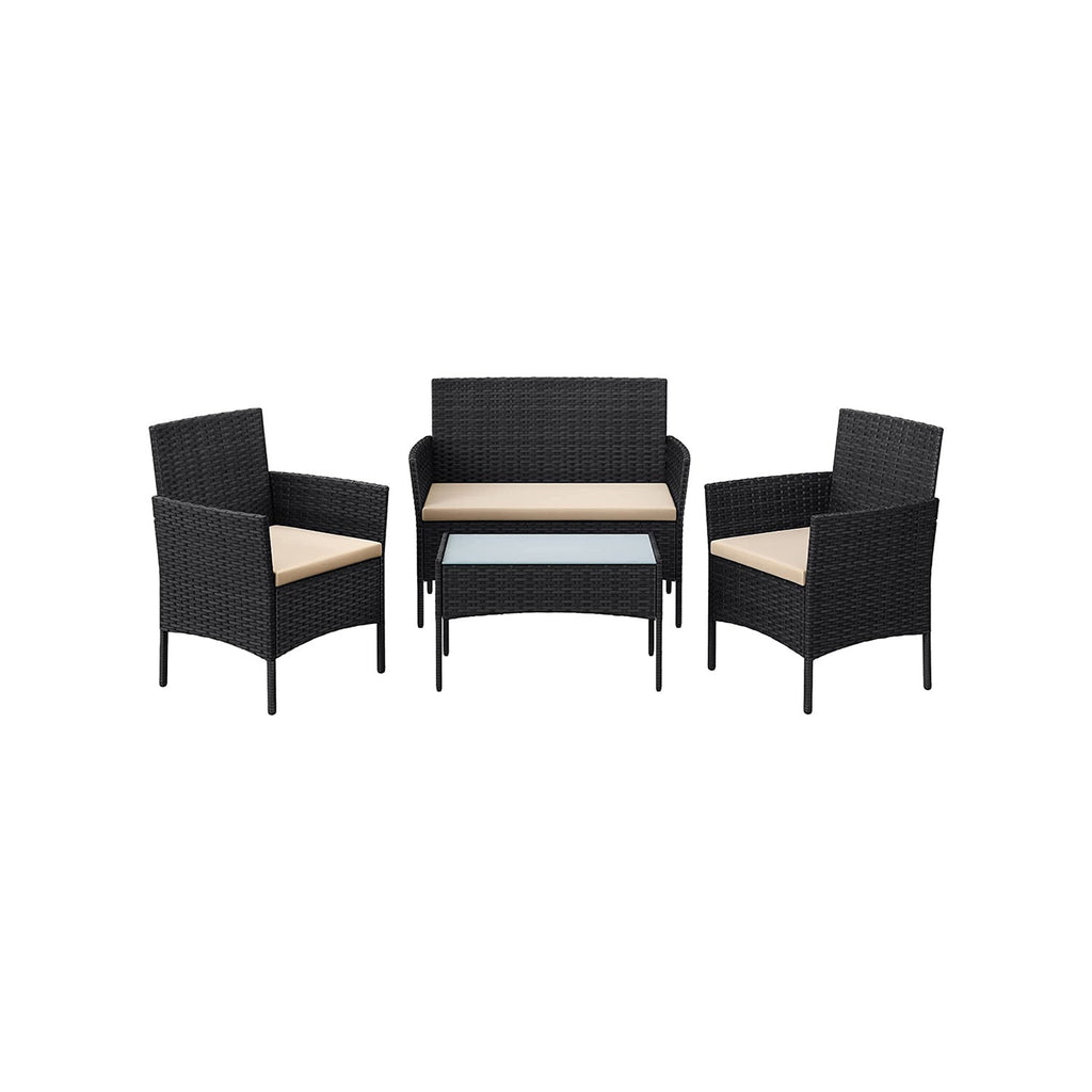 Balcony furniture - PE Polyrotan - Black gray