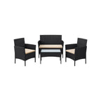 Balcony furniture - PE Polyrotan - Black gray