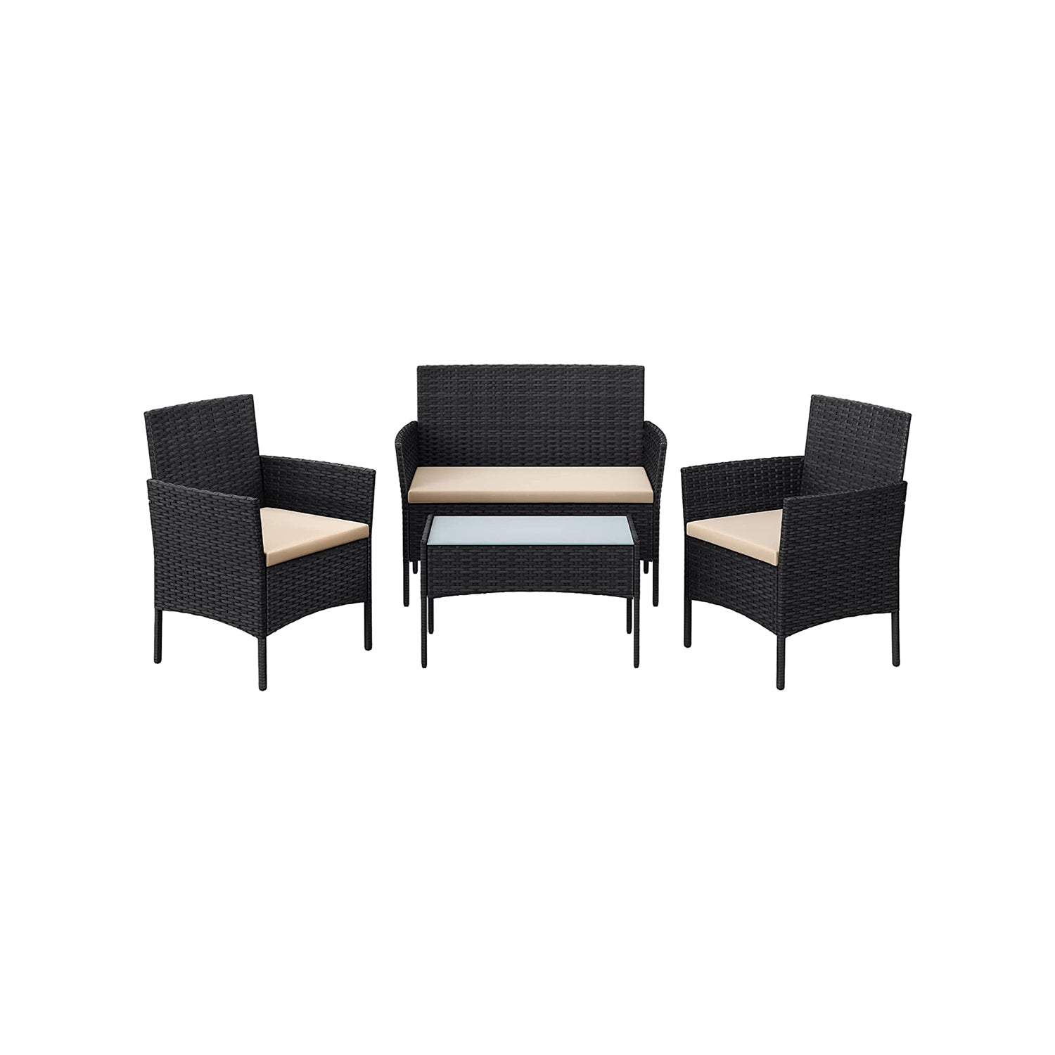 Balcony furniture - PE Polyrotan - Black gray