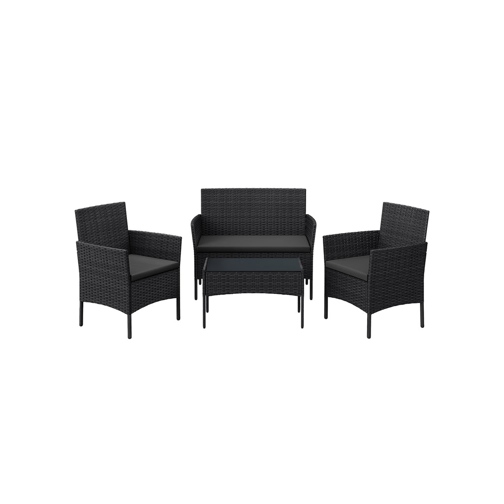 Balcony furniture - PE Polyrotan - Black gray