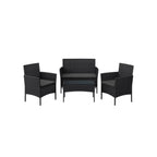 Balcony furniture - PE Polyrotan - Black gray