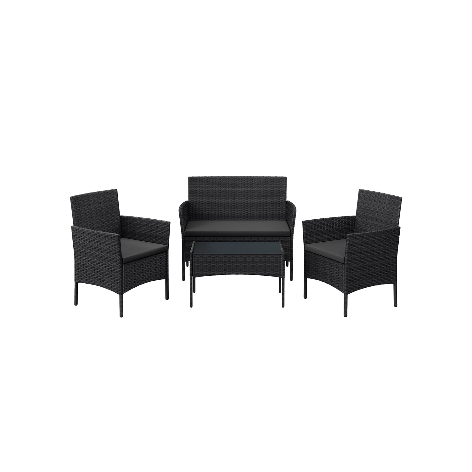 Balcony furniture - PE Polyrotan - Black gray