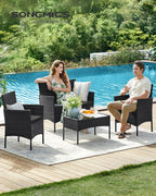 Balcony furniture - PE Polyrotan - Black gray