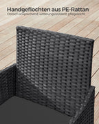 Balcony furniture - PE Polyrotan - Black gray