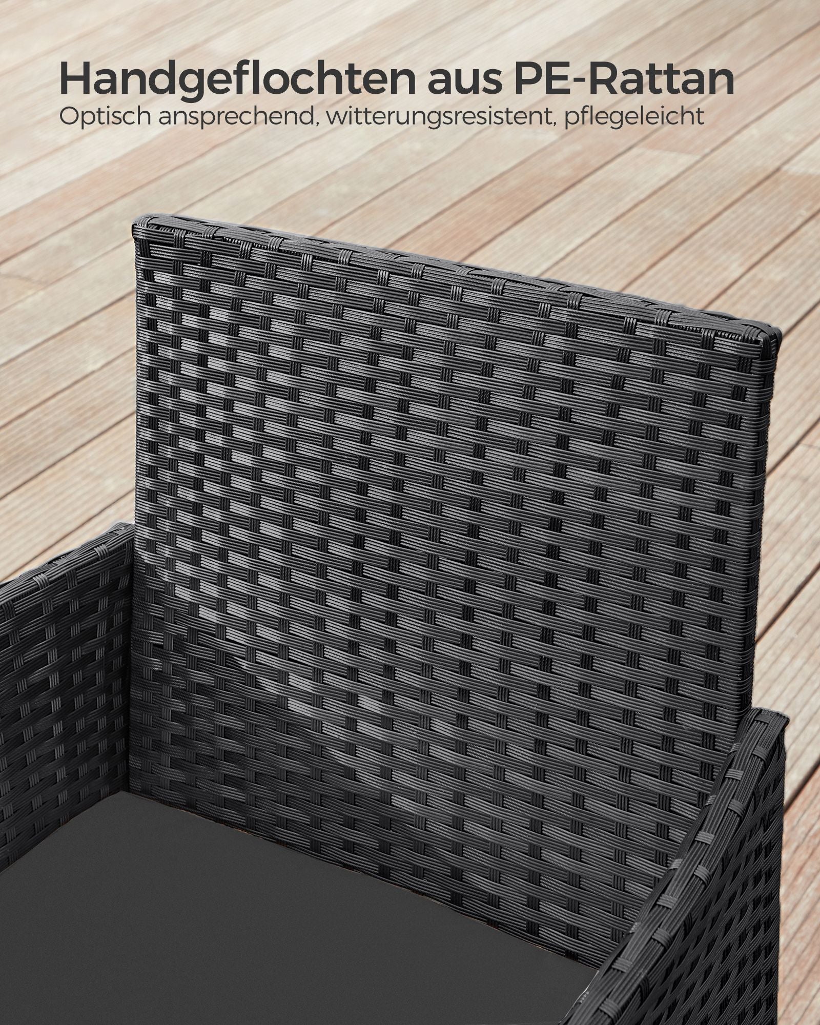 Balcony furniture - PE Polyrotan - Black gray
