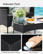 Balcony furniture - PE Polyrotan - Black gray
