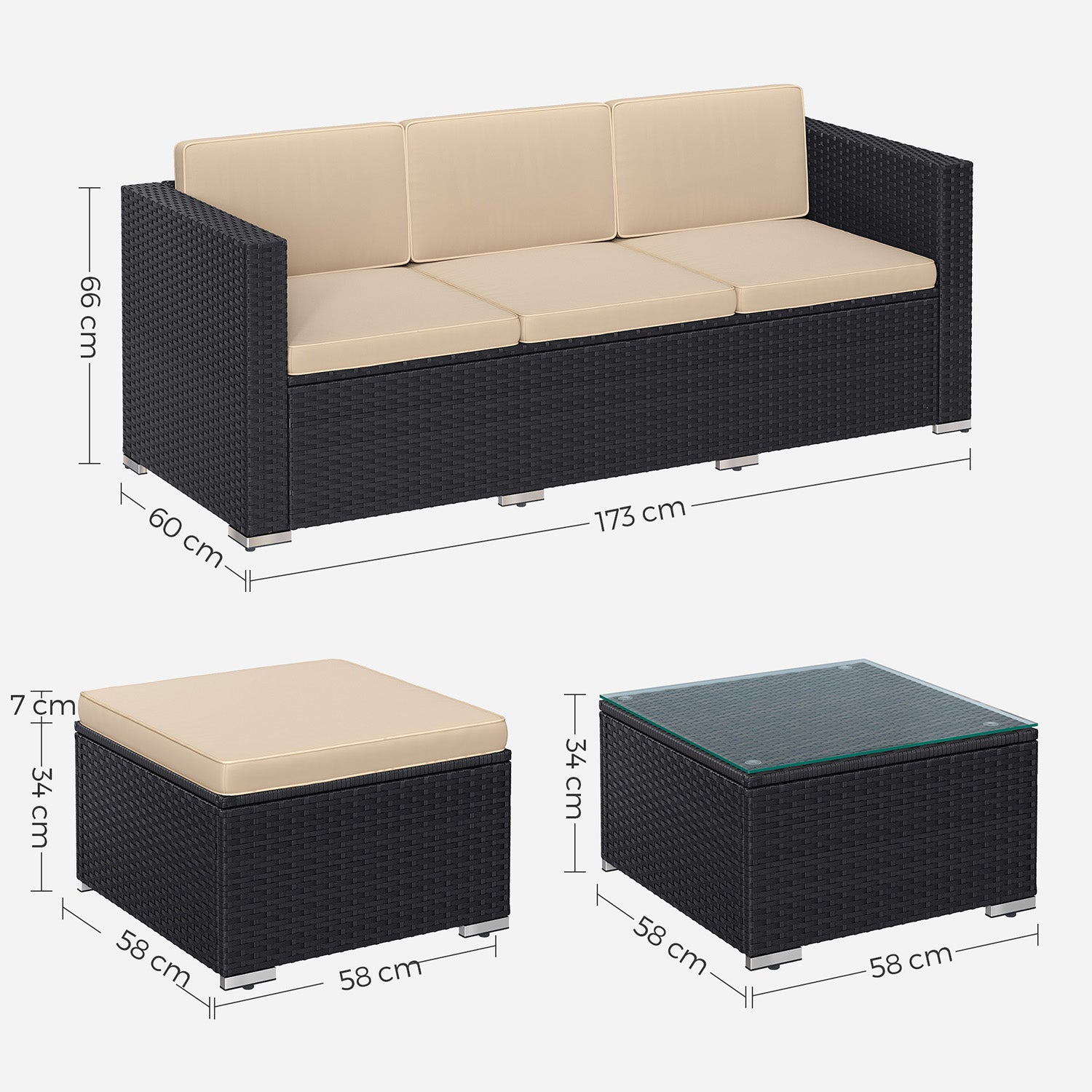 Garden furniture set - with pillows