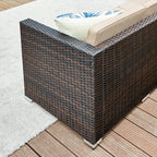 Lounge set - Garden furniture set - Corner sofa with table - Glass top - Brown