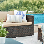 Lounge set - Garden furniture set - Corner sofa with table - Glass top - Brown