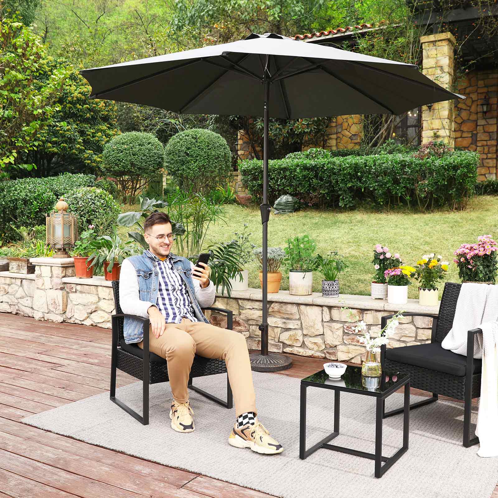 Garden furniture set - Black