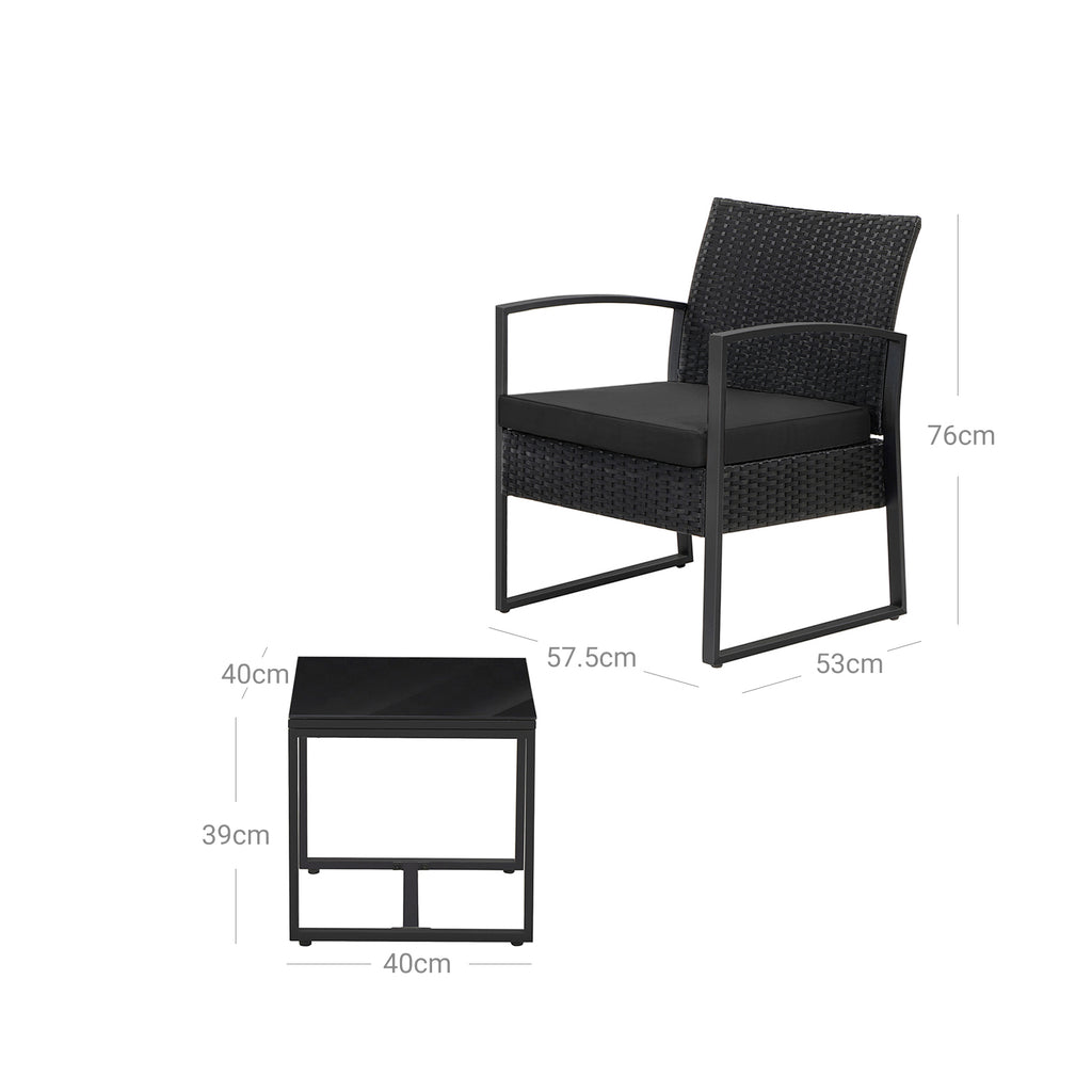 Garden furniture set - Black