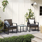 Garden furniture set-rattan look-3-piece