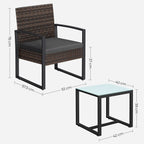 Garden furniture set-rattan look-3-piece