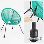 Lounge set - Balcony furniture - Garden furniture set - Set of 3 - Blue