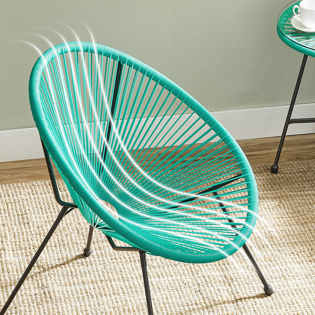 Lounge set - Balcony furniture - Garden furniture set - Set of 3 - Blue