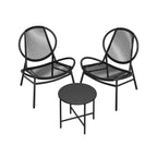 Balcony furniture set - Set of 3 - with table and 2 chairs - ink -black