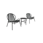 Balcony furniture set - Set of 3 - with table and 2 chairs - ink -black