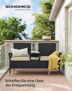 Garden chair - Garden furniture set - Balcony furniture - With Table - Soft seat - Black