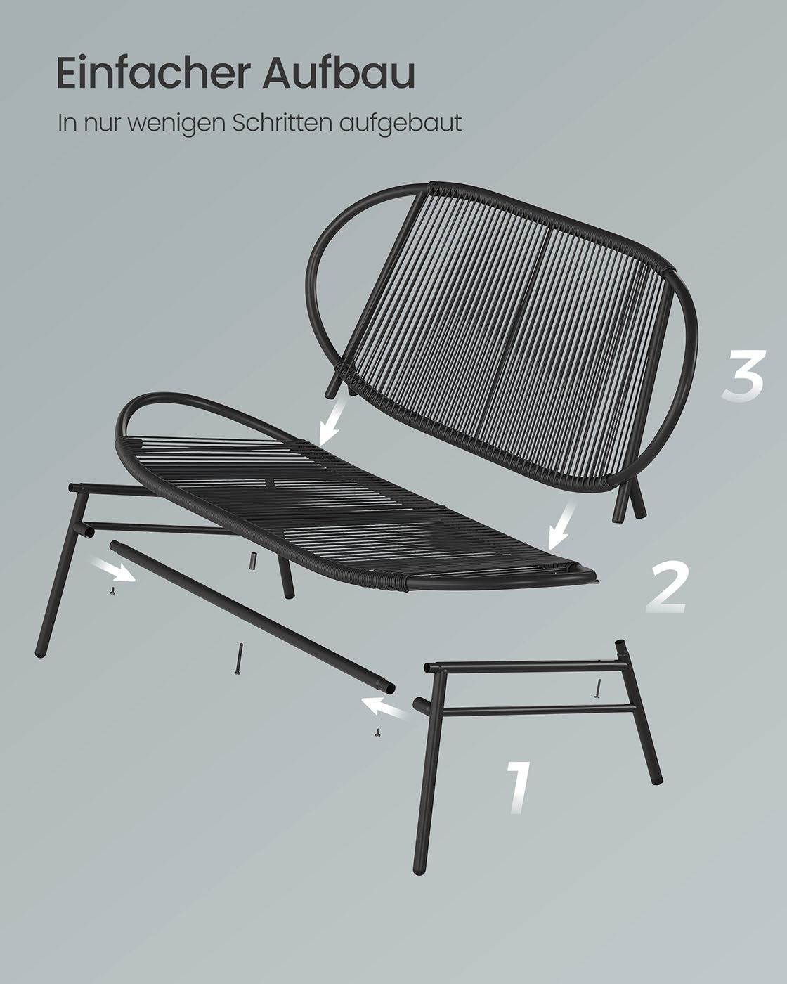 Garden bench from PE ROTAN - 70 x 138.5 x 79 cm - Weather resistant