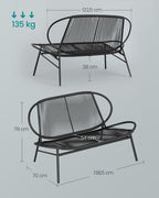 Garden bench from PE ROTAN - 70 x 138.5 x 79 cm - Weather resistant